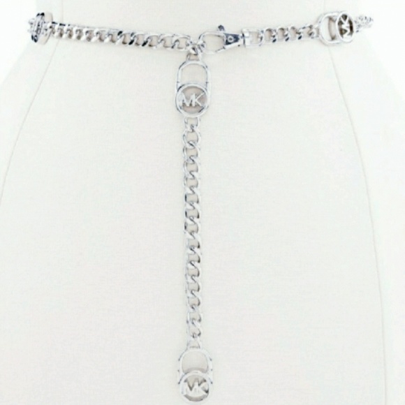 michael kors silver chain belt